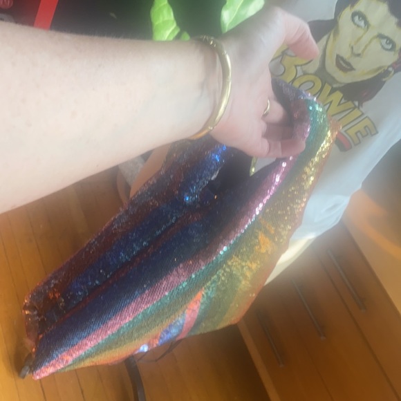 FAB rainbow Sequin Bag Purse Tote - Picture 8 of 12